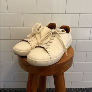 Classic Beige Leather Women’s Sneakers